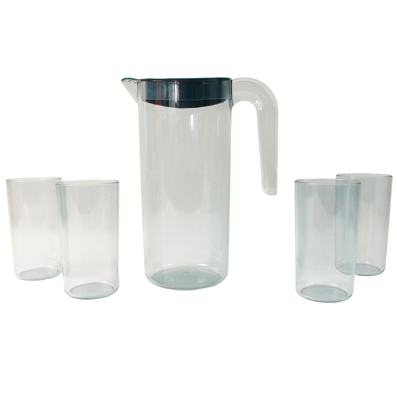 Apex Crystal Premium Jug With Lid  4 Pcs Glass (1500 Ml  300 Ml Approx  5 Pcs Set) Apex Crystal Premium Jug With Lid  4 Pcs Glass (1500 Ml  300 Ml Approx  5 Pcs Set)